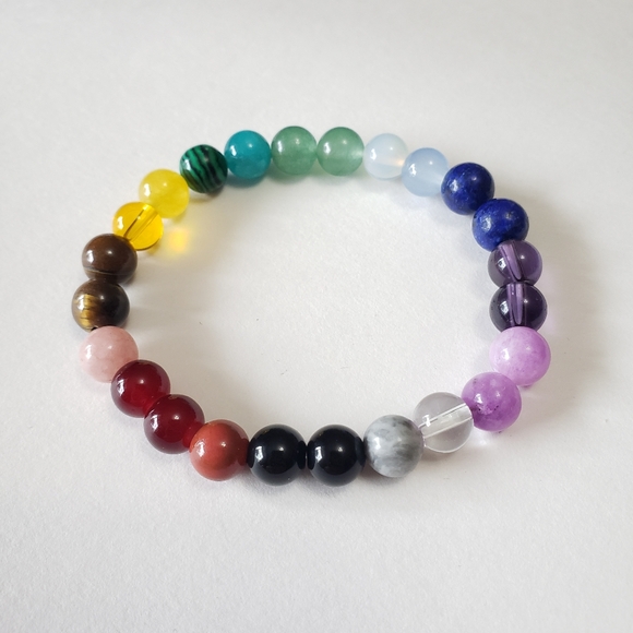 healing 7 chakra beads Stratchy Bracelet yoga stone - Picture 4 of 7